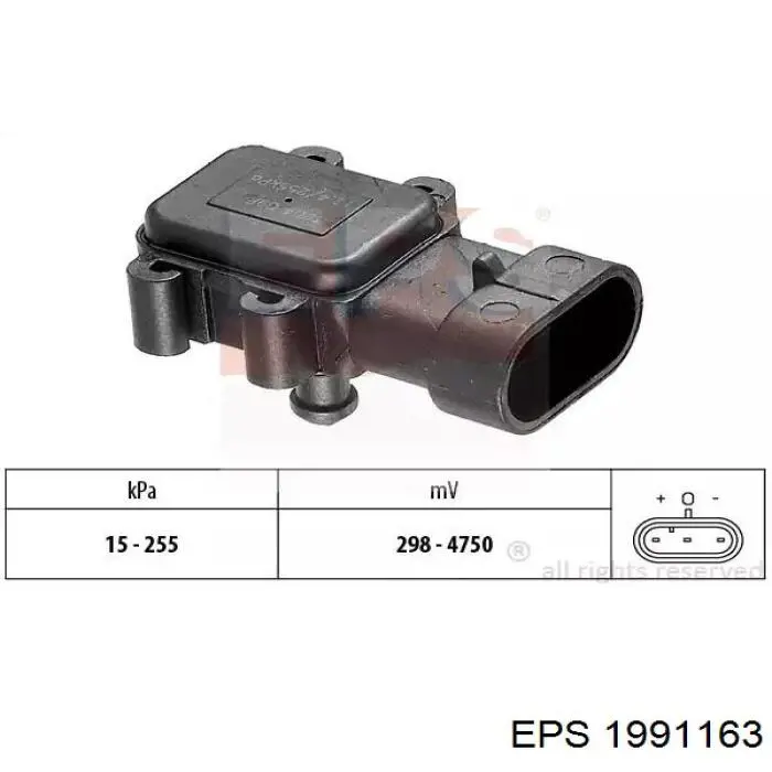 1.991.163 EPS sensor de flujo de aire/medidor de flujo (flujo de aire masibo)