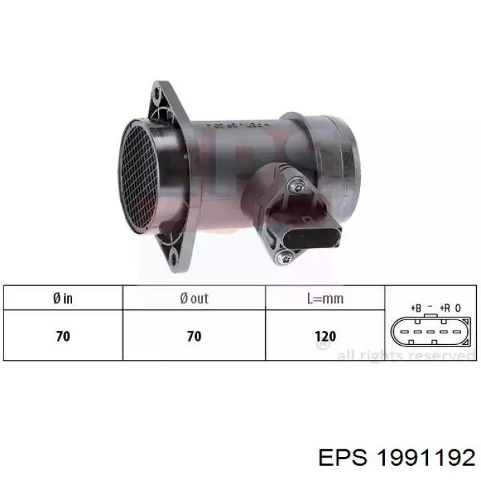 1.991.192 EPS sensor de flujo de aire/medidor de flujo (flujo de aire masibo)