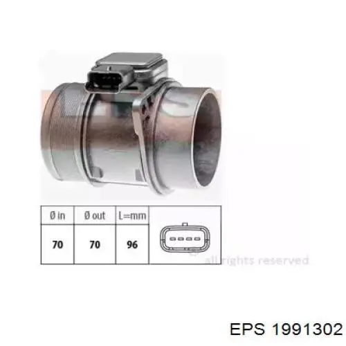 1.991.302 EPS sensor de flujo de aire/medidor de flujo (flujo de aire masibo)