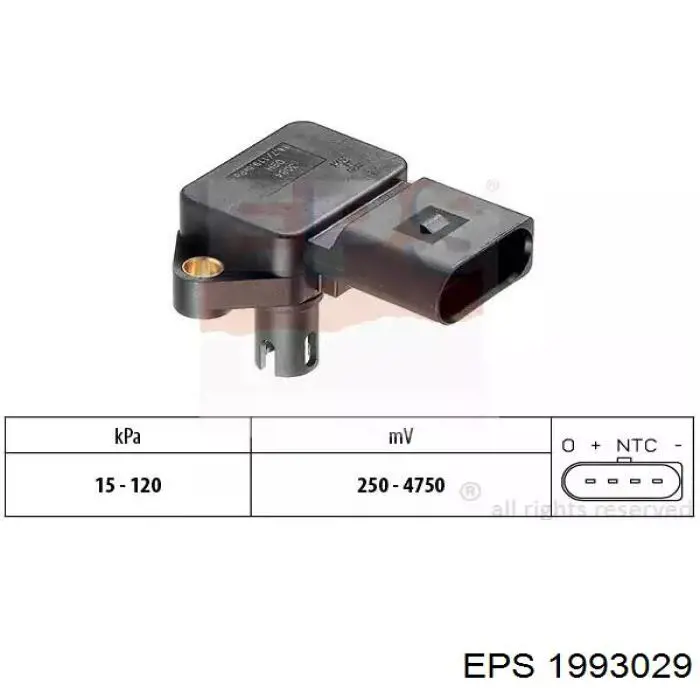 PS10165 Delphi sensor de presion del colector de admision