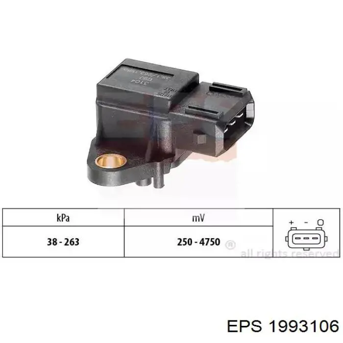 Sensor de presión del colector de admisión K56044591AA Chrysler