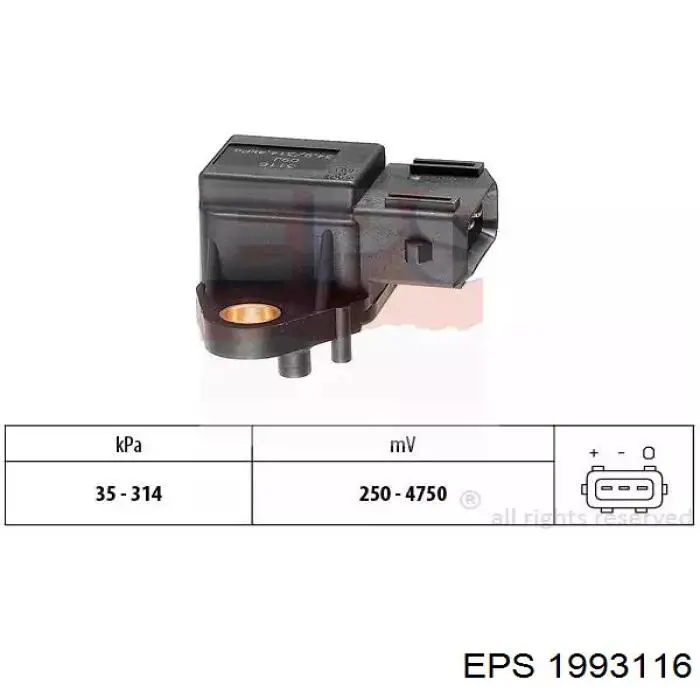 Sensor, presión colector de admisión  EPS 1993116 precio, desde 34,38 EUR