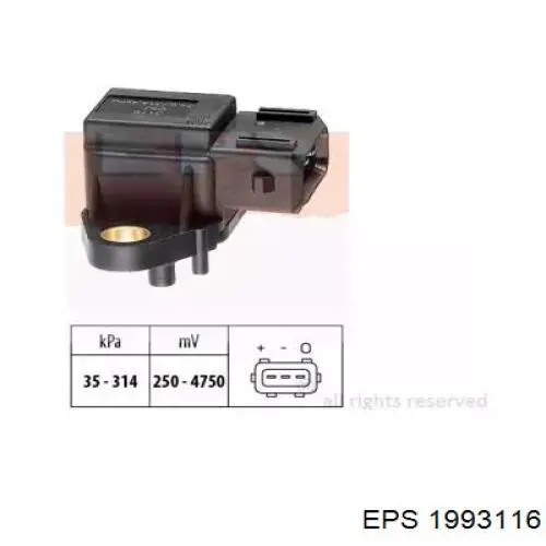 Comprar 1993116 EPS Sensor de presión del colector de admisión