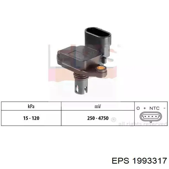 1.993.317 EPS sensor de presion del colector de admision