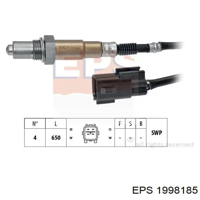 1.998.185 EPS sonda lambda sensor de oxigeno para catalizador