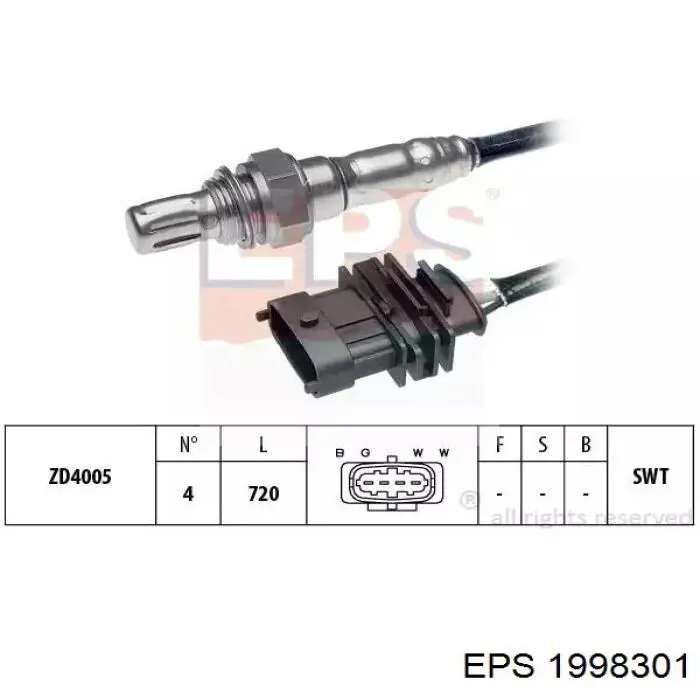 1998301 EPS sonda lambda sensor de oxigeno post catalizador