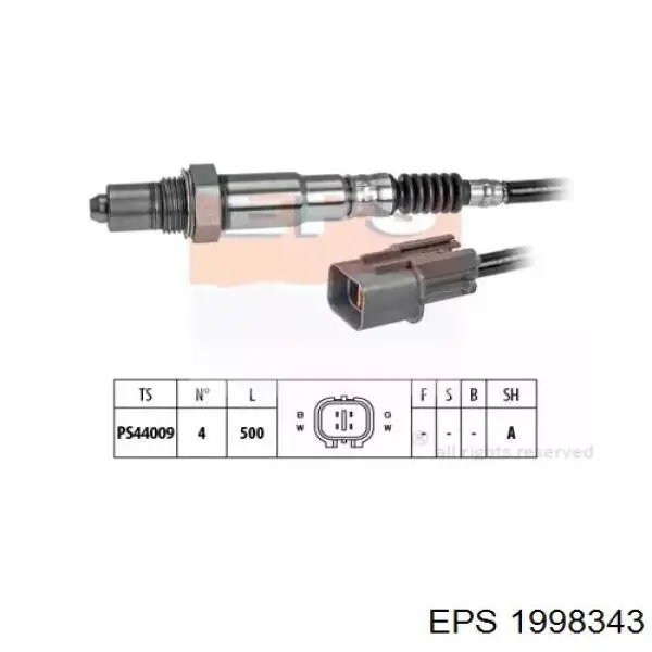 1.998.343 EPS sonda lambda sensor de oxigeno post catalizador