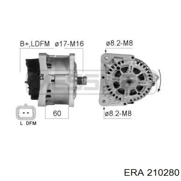Alternador del motor ERA 210280 precio, desde 114,35 EUR