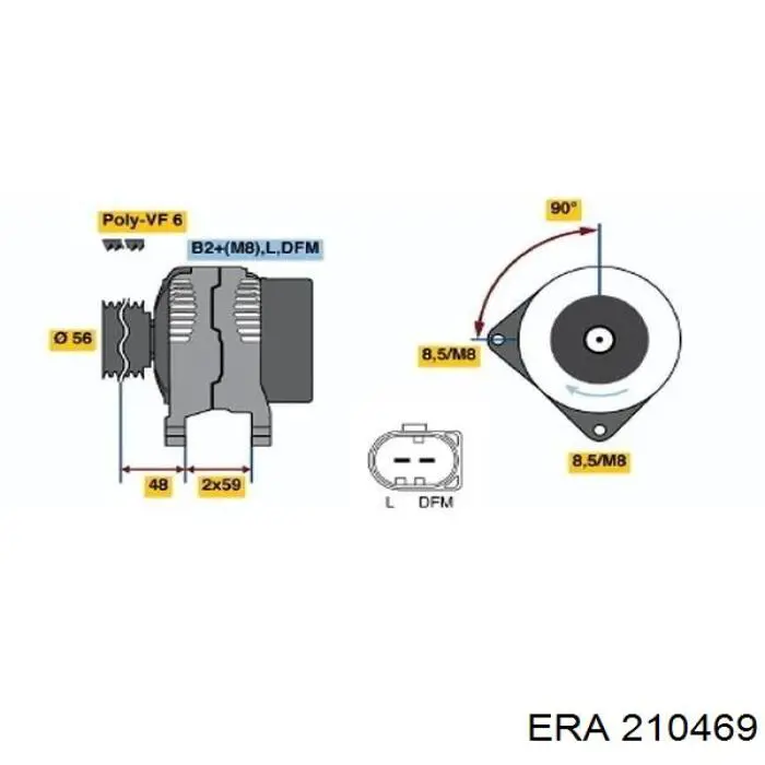 Alternador Volkswagen Caddy 4 SAB, SAJ