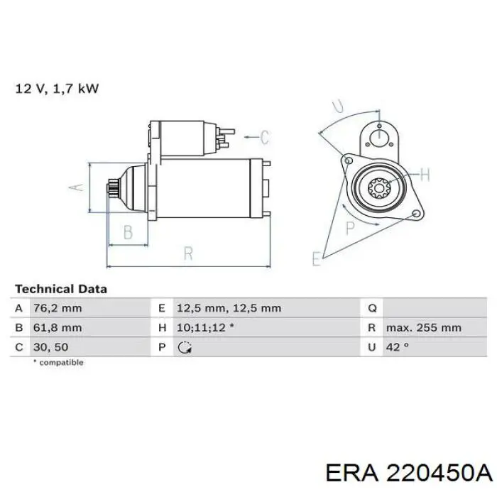 220450A ERA motor de arranque