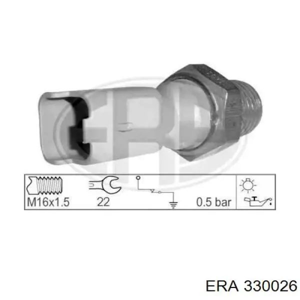 Manómetro de presión de aceite ERA 330026 precio, desde 5,72 EUR