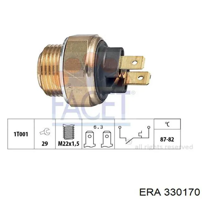 330170 ERA sensor, temperatura del refrigerante (encendido el ventilador del radiador)