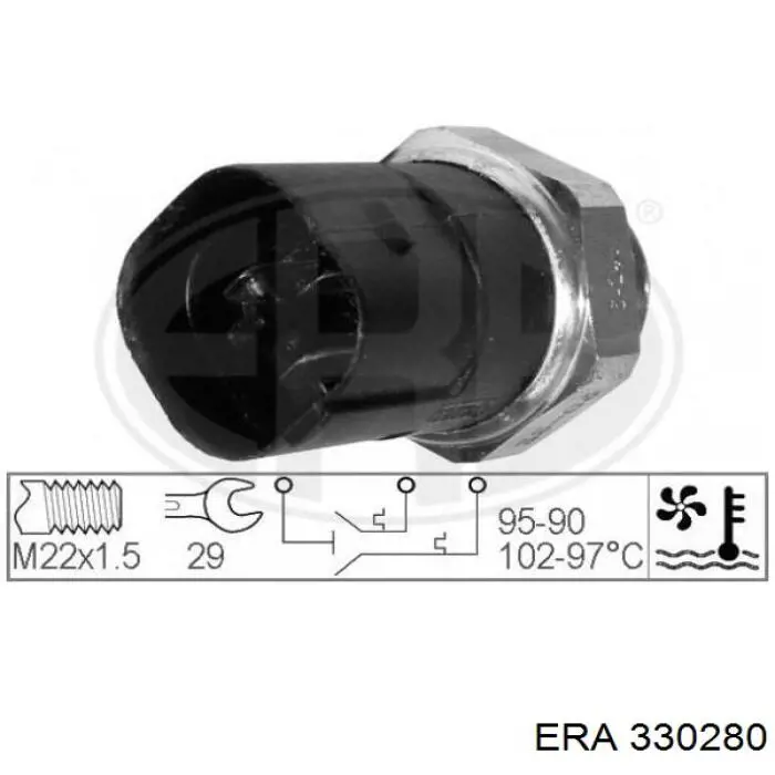 330280 ERA sensor, temperatura del refrigerante (encendido el ventilador del radiador)