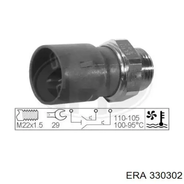 330302 ERA sensor, temperatura del refrigerante (encendido el ventilador del radiador)