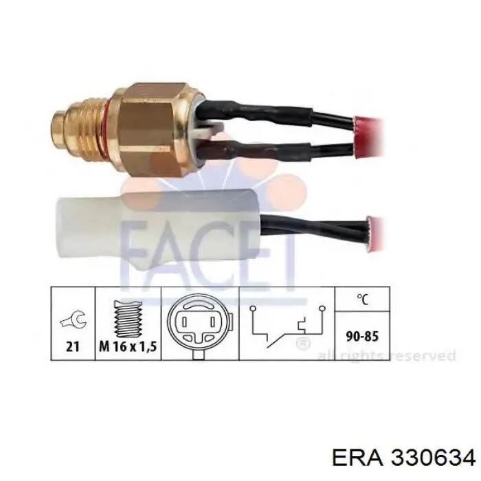 330634 ERA sensor, temperatura del refrigerante (encendido el ventilador del radiador)