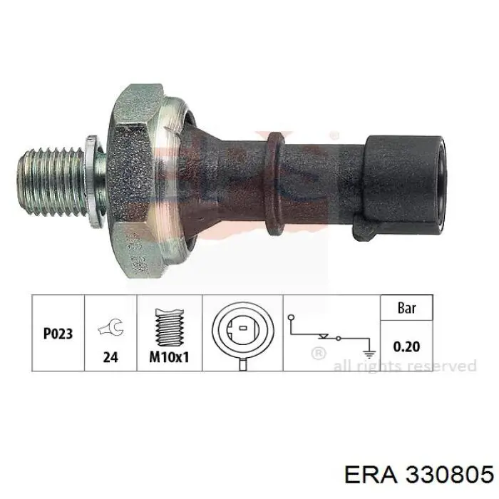 330805 ERA indicador, presión del aceite