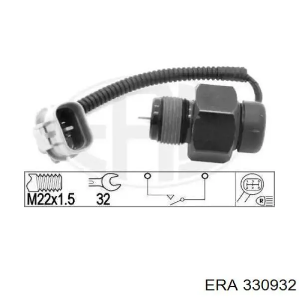 330932 ERA interruptor, piloto de marcha atrás