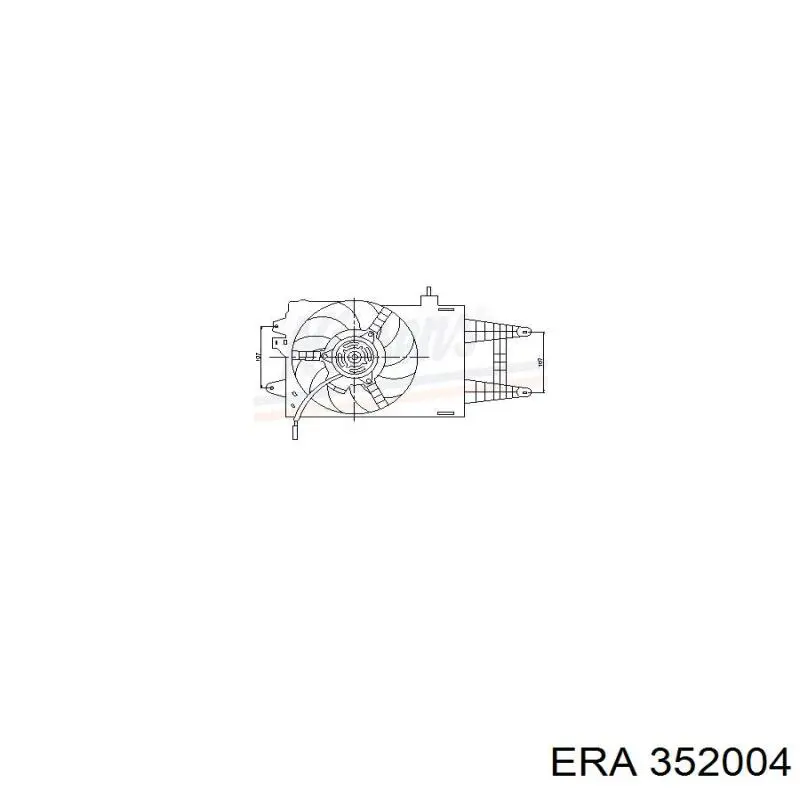 352004 ERA difusor de radiador, ventilador de refrigeración, condensador del aire acondicionado, completo con motor y rodete