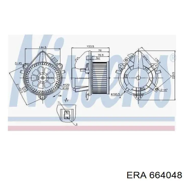 664048 ERA motor eléctrico, ventilador habitáculo