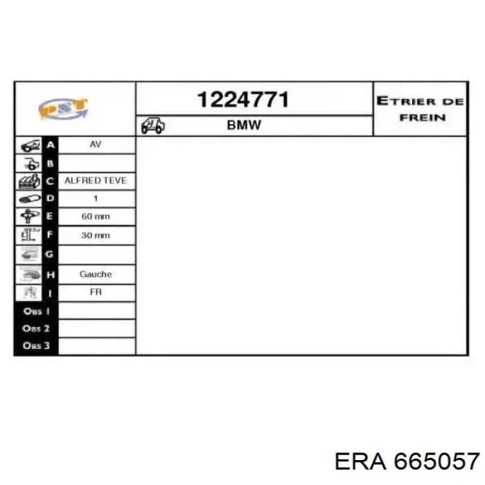 665057 ERA resitencia, ventilador habitáculo