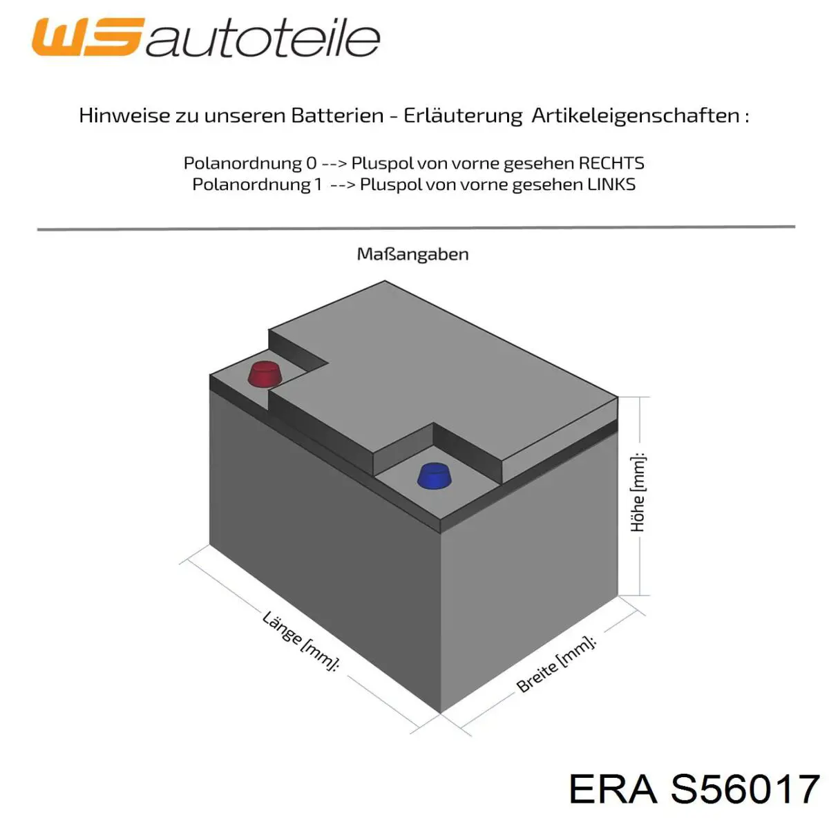 Batería de arranque ERA S56017 precio, desde 123,96 EUR