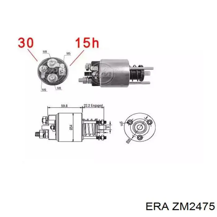 Solenoide de arranque ZM2475 ERA