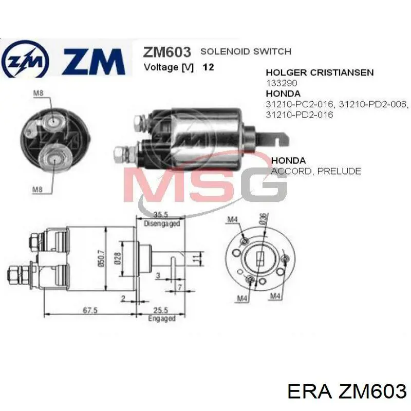 Comprar ZM603 ERA Interruptor magnético de arranque