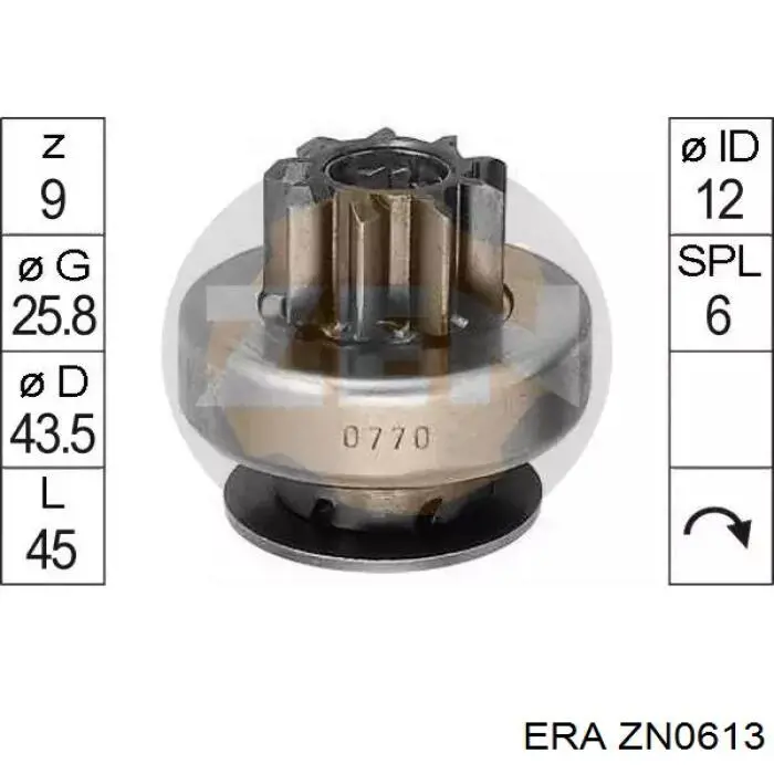 ZN0613 ERA bendix, motor de arranque