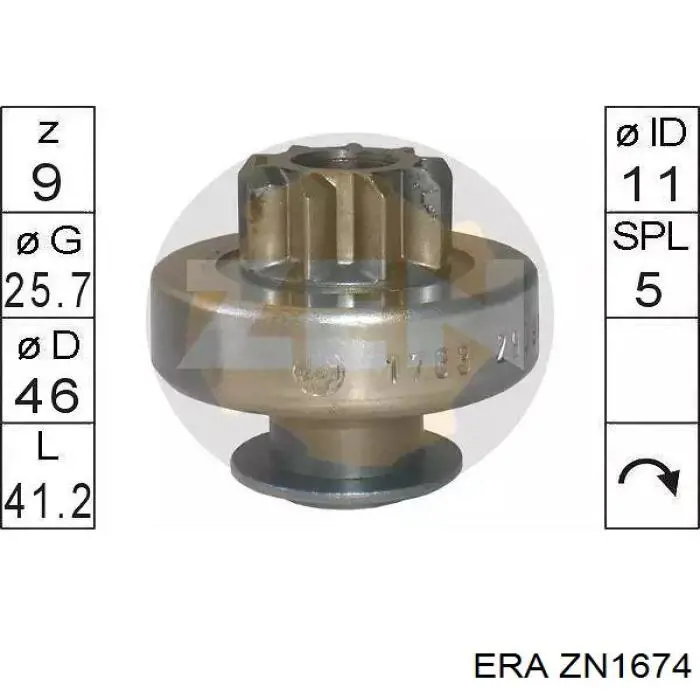ZN1674 ERA Bendix motor de arranque