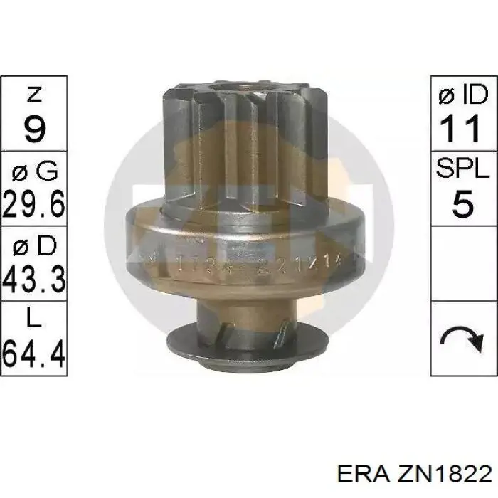 ZN1822 ERA Bendix motor de arranque