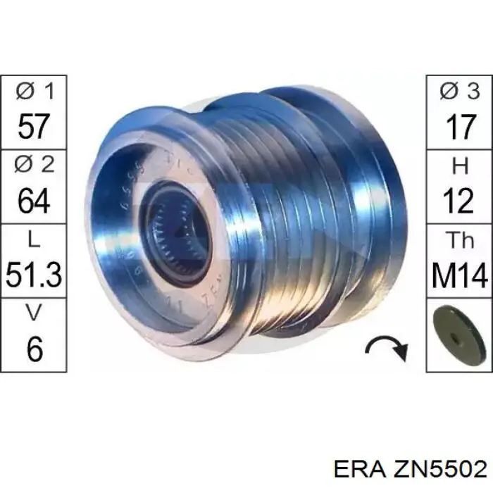 Polea alternador ZN5502 ERA