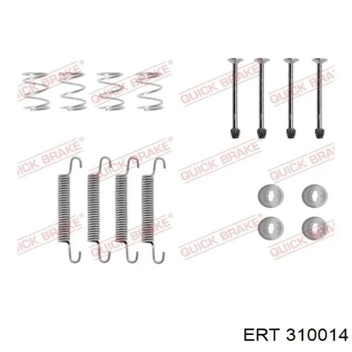 310014 ERT kit de montaje, zapatas de freno traseras