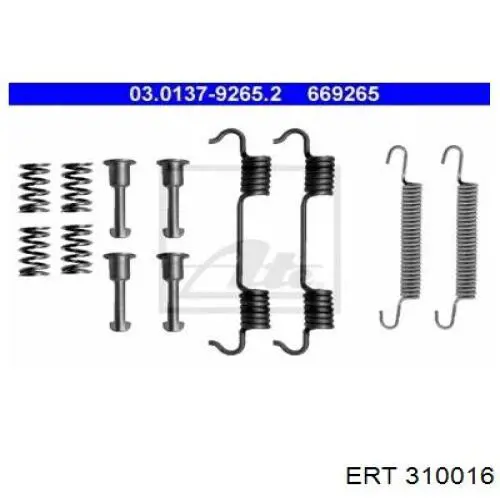 310016 ERT juego de reparación, pastillas de frenos