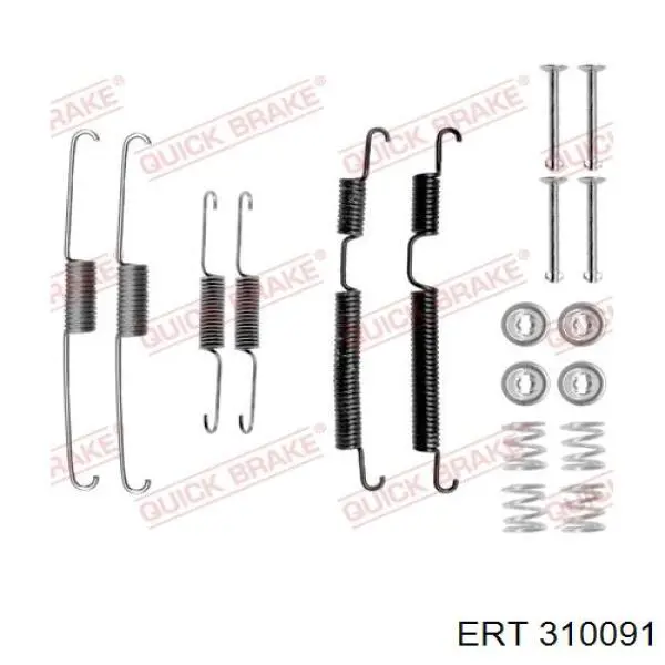 310091 ERT Kit de montaje de zapatas de freno traseras