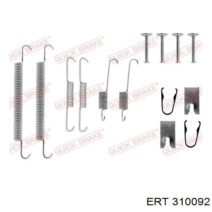 310092 ERT kit de montaje, zapatas de freno traseras