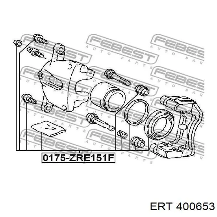 400653 ERT juego de reparación, pinza de freno delantero
