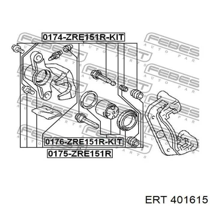 401615 ERT juego de reparación, pinza de freno trasero