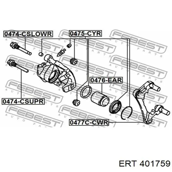 Kit de reparación, pinza de freno trasero ERT 401759 precio, desde 8,20 EUR