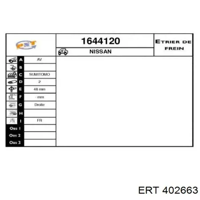 402663 ERT juego de reparación, pinza de freno trasero