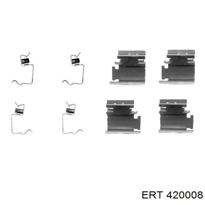 420008 ERT conjunto de muelles almohadilla discos delanteros