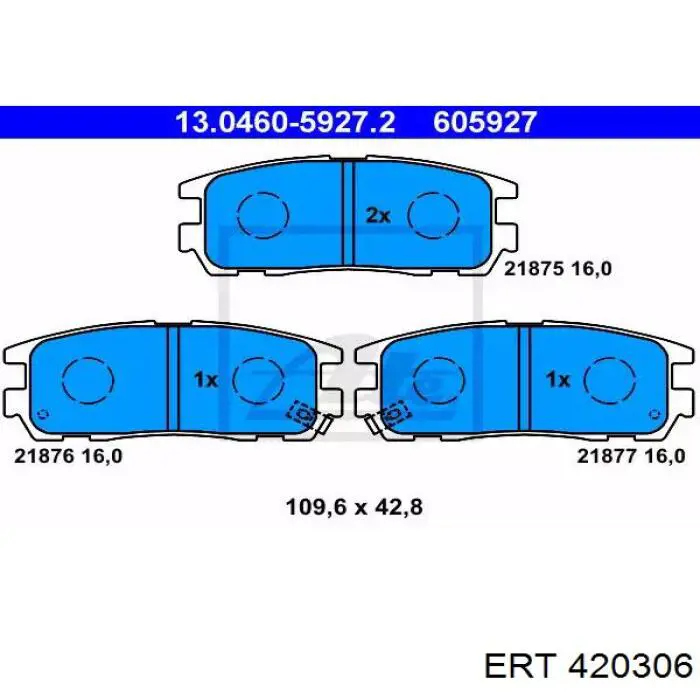 Comprar 420306 ERT Juego de resortes de sujeción de pastillas de freno delanteras