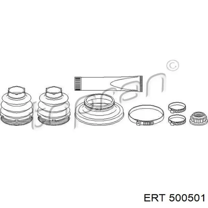 500501 ERT fuelle, árbol de transmisión delantero interior