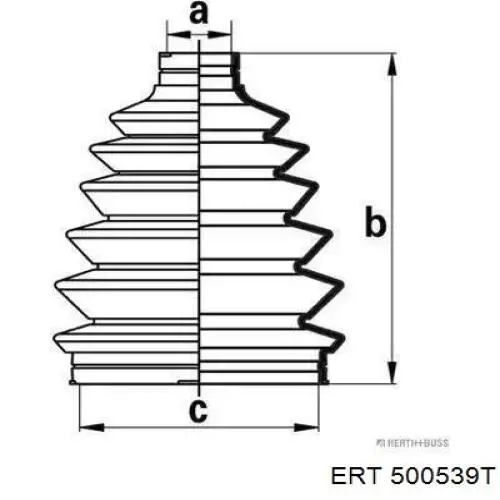 500539T ERT fuelle, árbol de transmisión delantero exterior