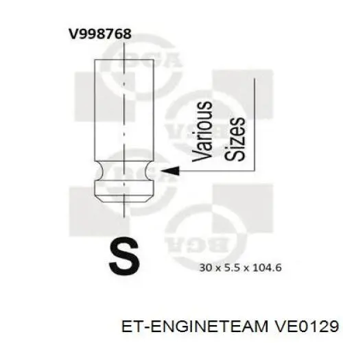 VE0129 ET Engineteam válvula de escape