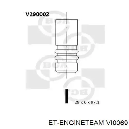 VI0069 ET Engineteam válvula de admisión