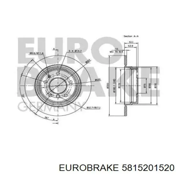 Disco de freno trasero BMW 5 E34