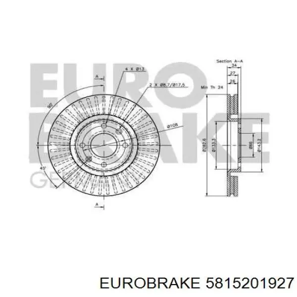Freno de disco delantero Citroen C4 UD