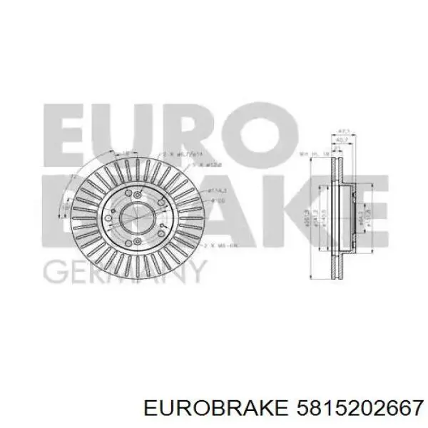 5815202667 Eurobrake freno de disco delantero