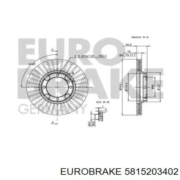 Freno de disco delantero Hyundai Accent 1