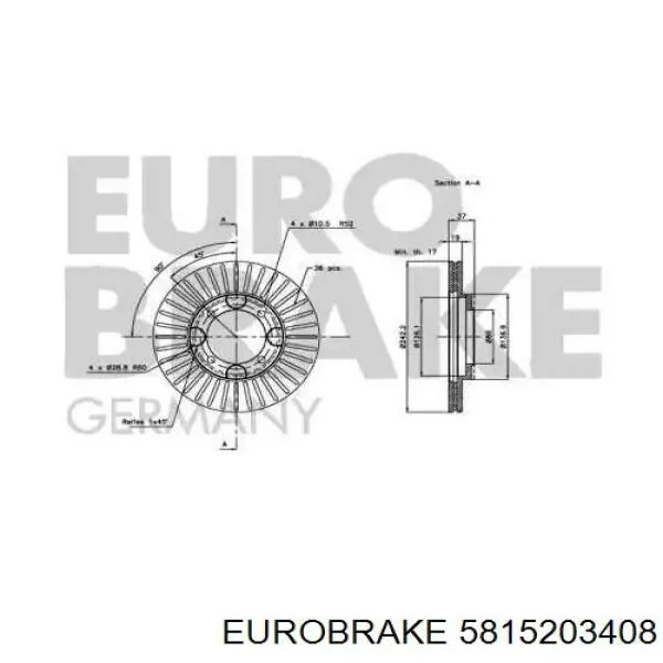 Freno de disco delantero Hyundai Accent 1
